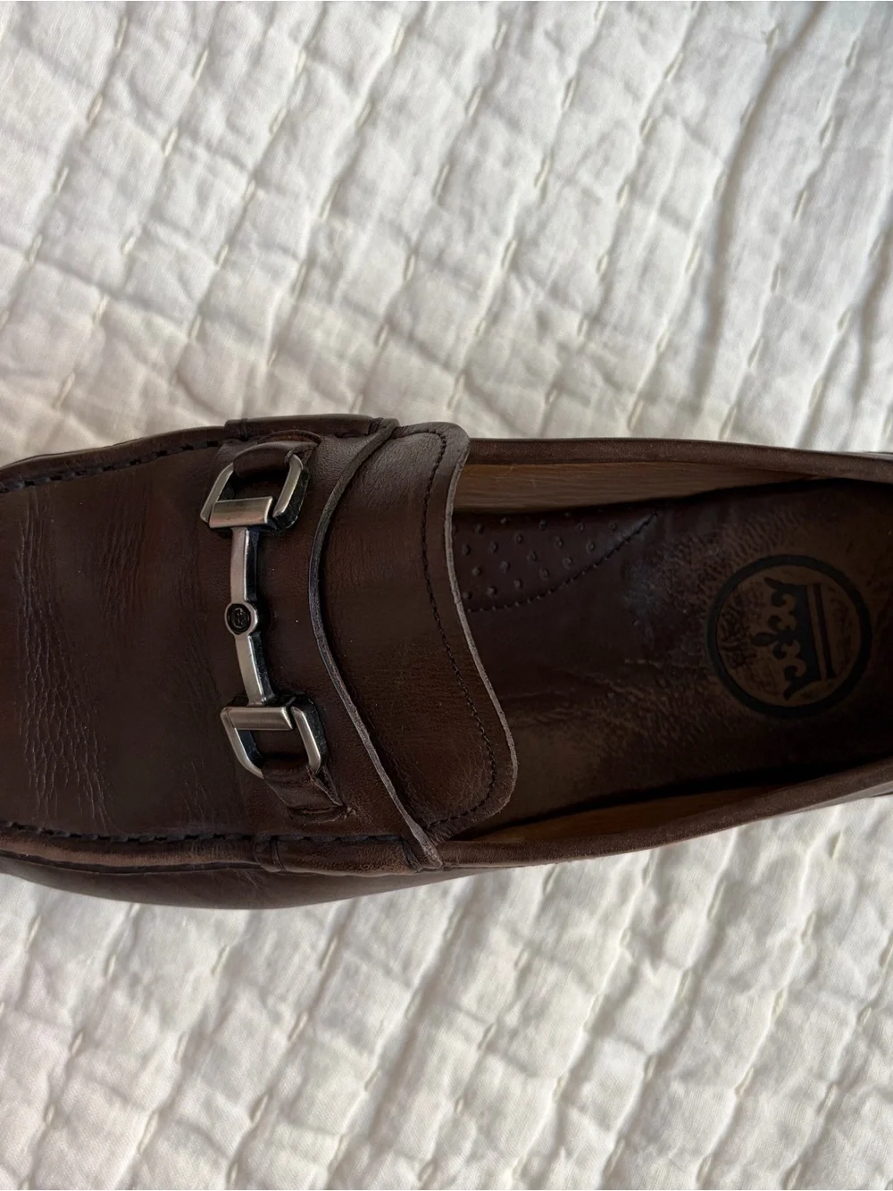 Peter Millar Crown Brown Leather Bit Loafers Men’s 11M Made in Brazil